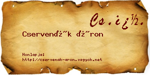 Cservenák Áron névjegykártya