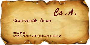 Cservenák Áron névjegykártya