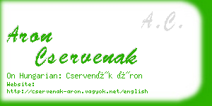 aron cservenak business card